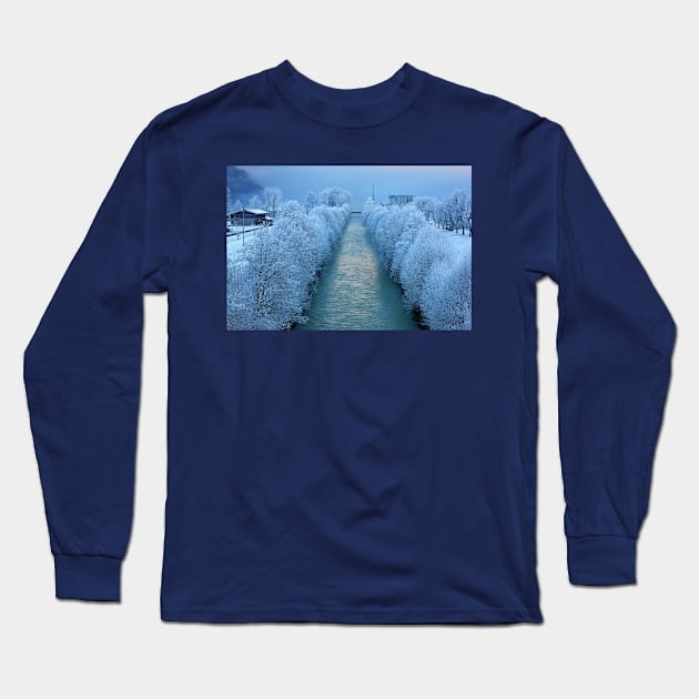 Where the river meets the foggy lake Long Sleeve T-Shirt by Cretense72